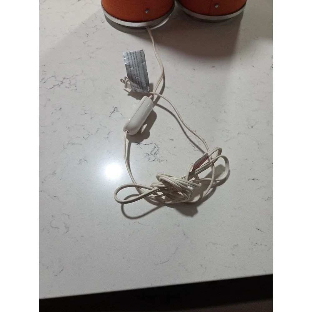 VINTAGE Pair Of IKEA MID-CENTURY MODERN MCM Orange CANISTER LAMP BY ANNE NILSSON